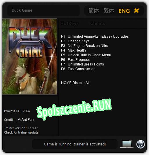 Duck Game: Trainer +8 [v1.5]