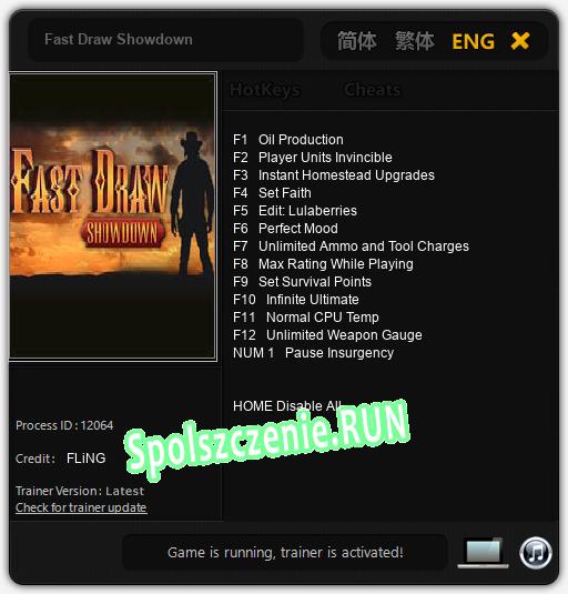 Treinador liberado para Fast Draw Showdown v1.0.9 » Spolszczenie gry